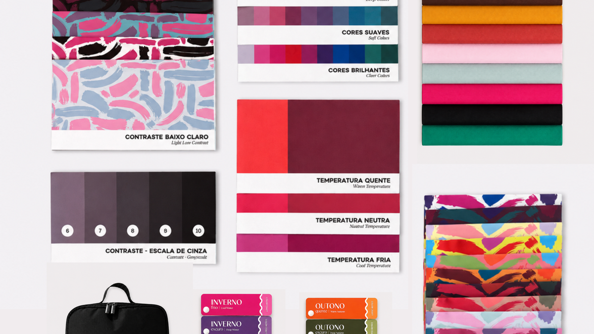 Kit profissional de coloração pessoal com tecidos e cartelas da Color Craft