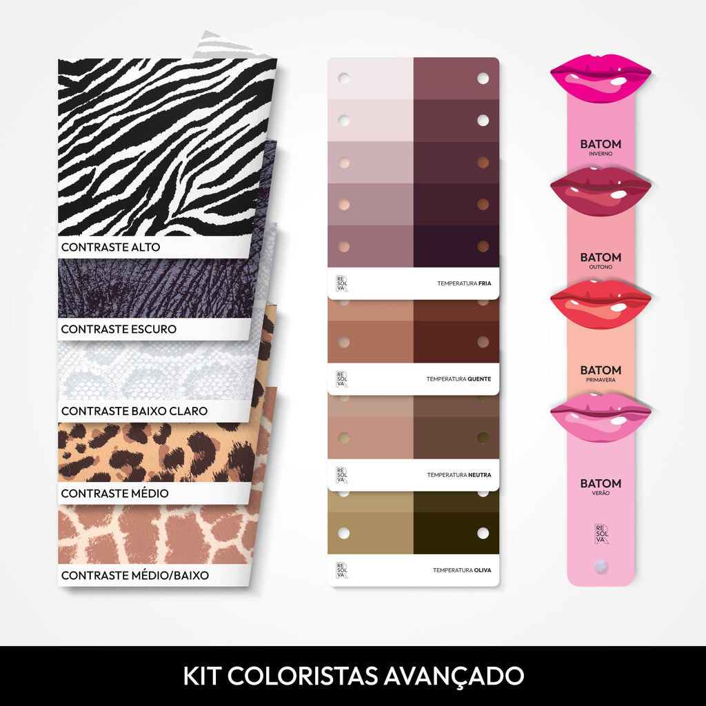 Kit Coloristas Avançado Color Craft, cartelas de batom, animal print e subtom