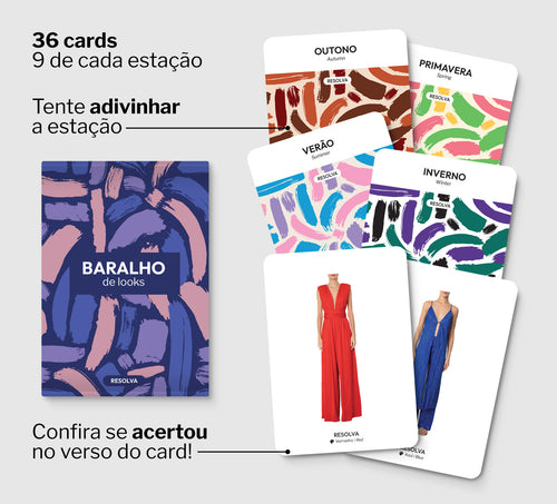 Baralho de Looks Color Craft, 36 cards de looks das 4 estações