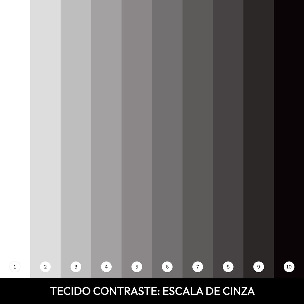 Tecido Contraste Escala de Cinza Color Craft pra análise de contraste no teste de coloração