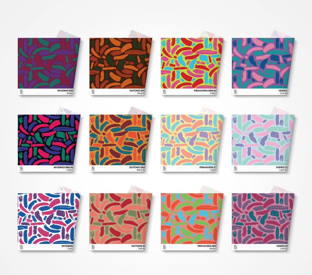 Kit Tecidos Estações Color Craft, 12 tecidos das 4 estações