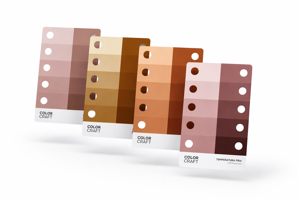 Kit Cards de Subtom de Pele Color Craft, cards quente, neutro, frio e oliva