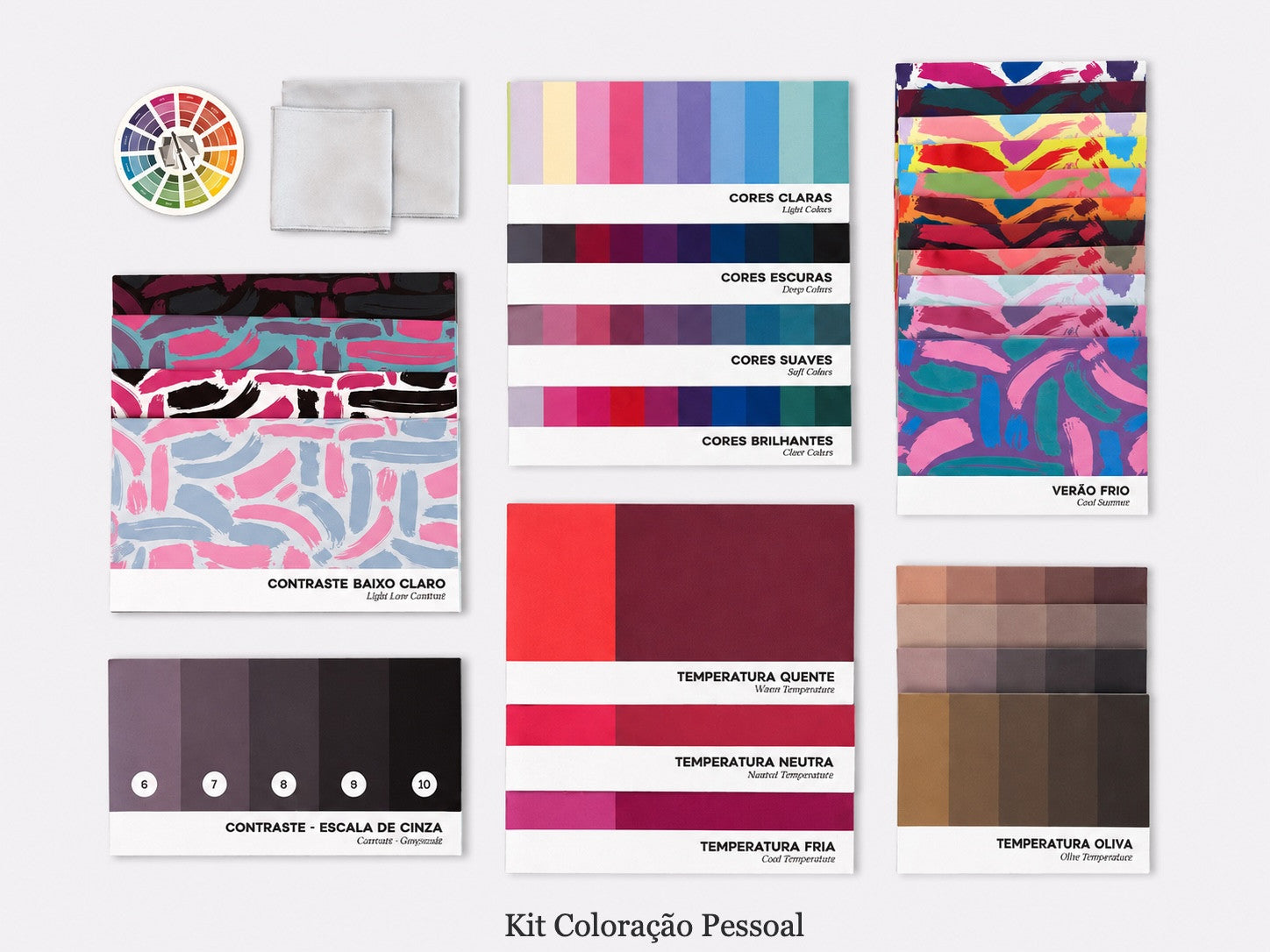 Kit Tecidos Coloração Pessoal Básico Color Craft, estrutura completa pra atendimento