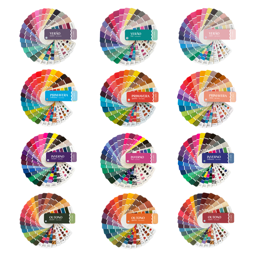 Kit 12 Cartelas de Cores Mini Color Craft, todas as estações do Método Sazonal